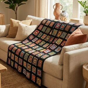 CROCHET GRANNY SQUARES BLANKET 49x70